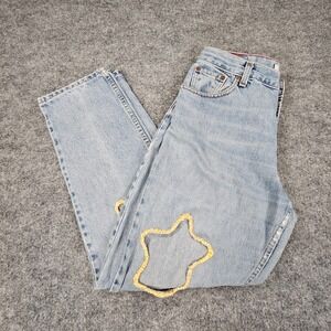Levi's 550 Vintage Custom Embroidered Star Cutout Jeans Women 10M Light Wash